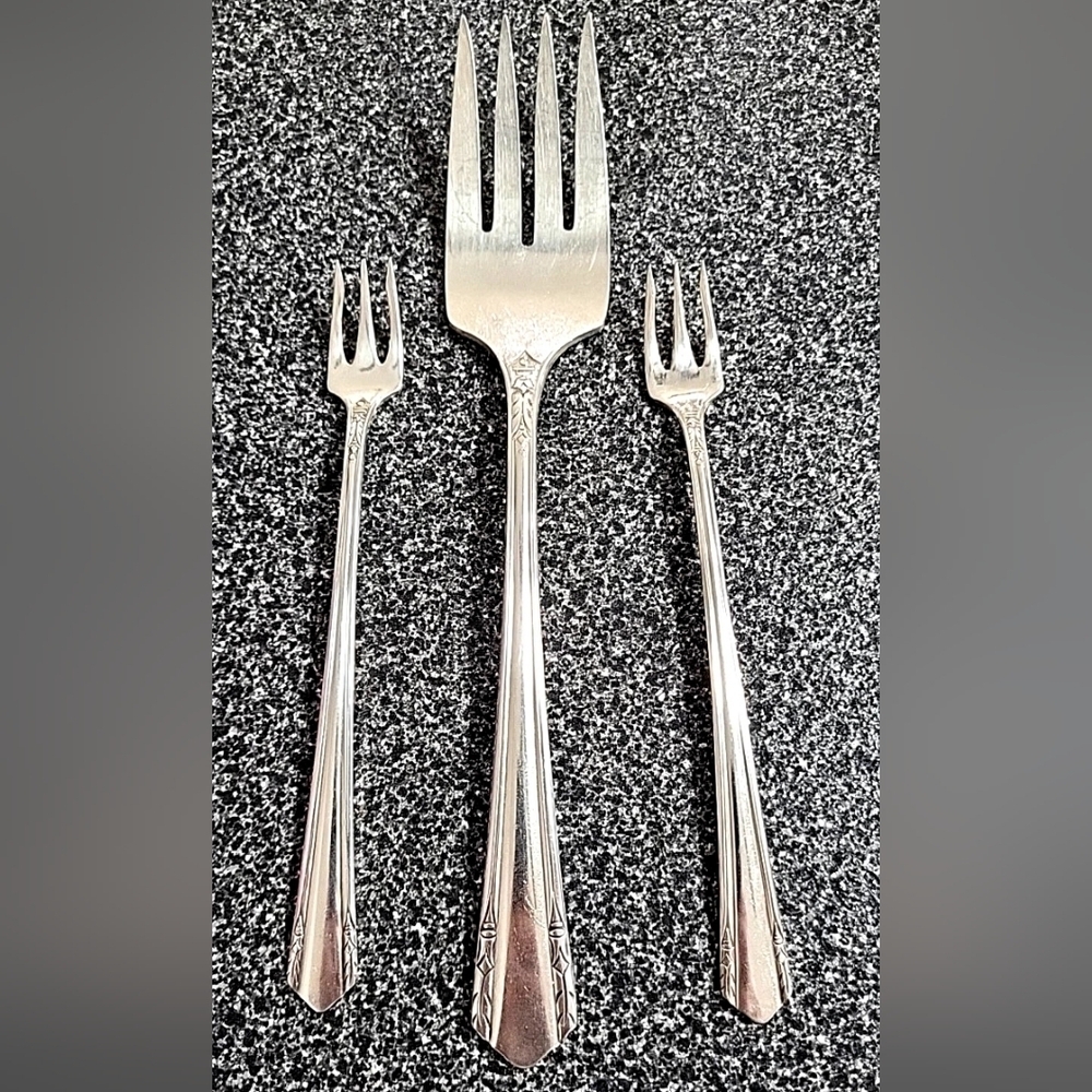 Vintage Wm. A. Rogers A-1 Plus Oneida Malibu 1934 Meat Fork & Olive/Pickle Forks